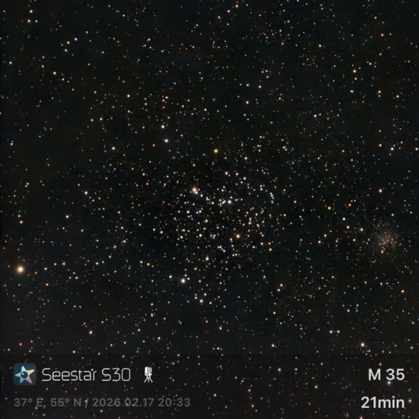 M 35 (NGC 2168 + NGC 2158) - Seestar S30 - Astrophotography