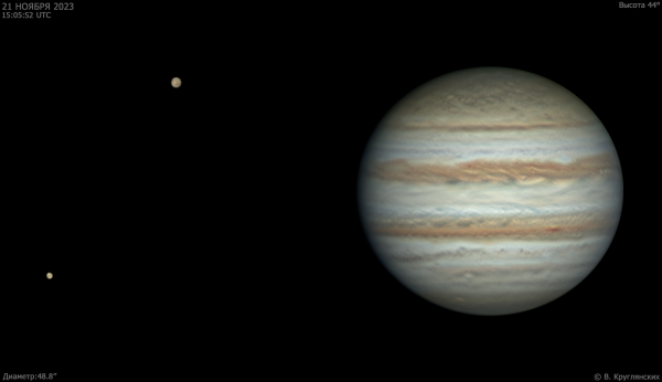 Jupiter, Europa, Ganymede. November 21, 2023 - Astrophotography