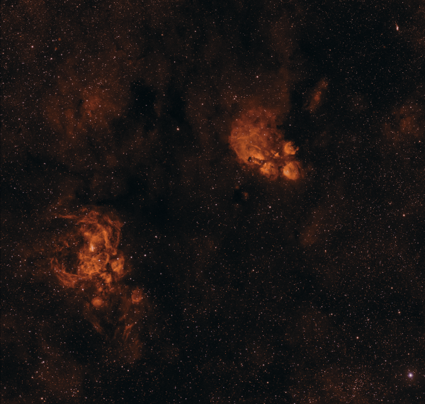 NGC 6334 (Cat's Paw Nebula), NGC 6302 (Butterfly Nebula), NGC 6357 (Lobster Nebula) - Astrophotography