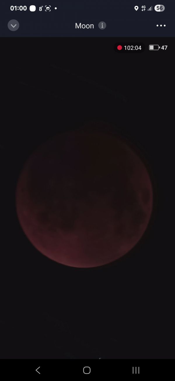 The Moon at the maximum phase of the lunar eclipse on the night of September 7 to 8, 2025 - Astrophotography