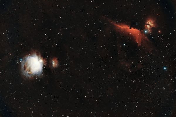 Nebulae: M42 - Orion, M43 - De Mairan's,  Sh2-279 - Running man, NGC 2024 - Flame and Barnard 33 - Horsehead - Astrophotography