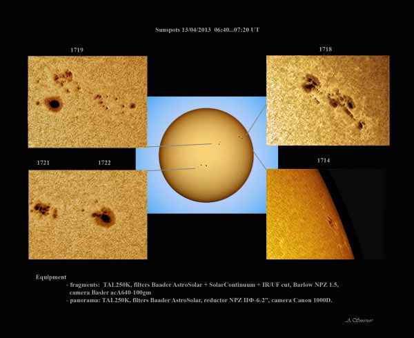 Sunspots 13/04/2013 - Astrophotography