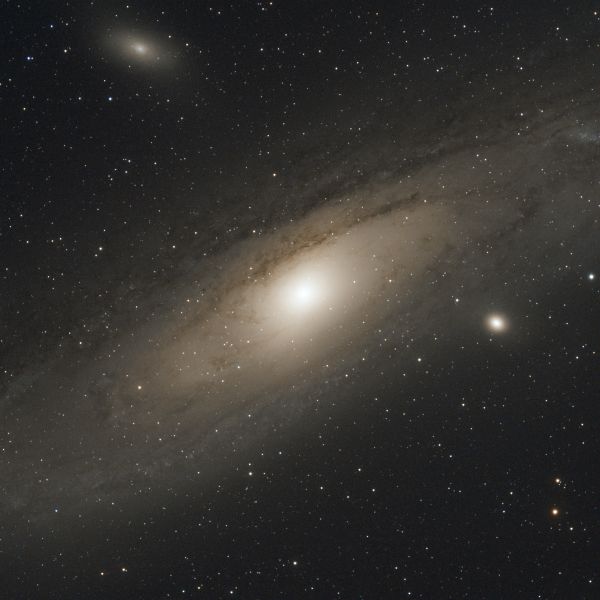 The central part of the galaxy M31 in Andromeda and satellites (M32, M110). - Astrophotography