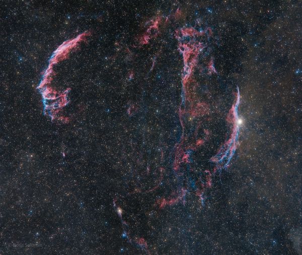 Veil Nebula. Mosaic 2x1 - Astrophotography
