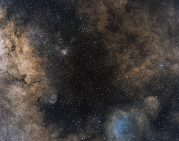 Central region of the Milky Way (Butterfly Cluster, Sh2-15, Sh2-13, NGC 6374, Sh2-16, Sh2-18, Sh2-20) - Astrophotography