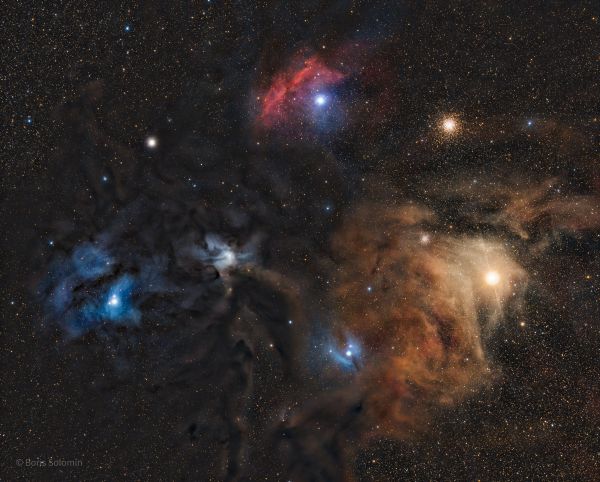 Rho Ophiuchi cloud complex. 2x1 mosaic. - Astrophotography