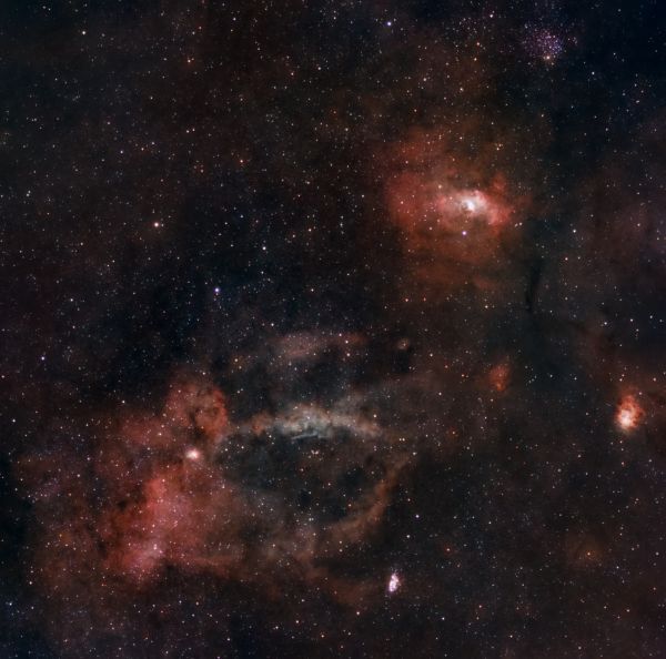 SH2-157 - Lobster Claw Nebula, SH2-162 - Bubble Nebula - Astrophotography