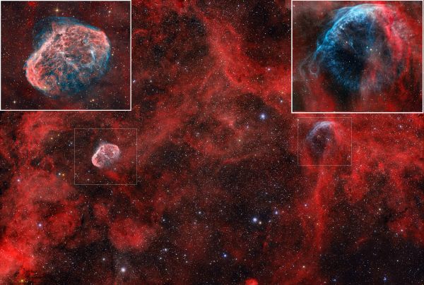 Two Wolf-Rayet stars nearby WR134 and WR136 - Astrophotography