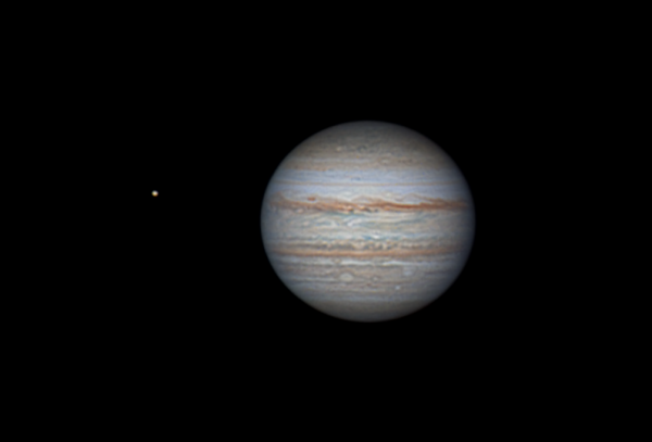 Jupiter and its moon Io, August 26, 2022 (4:17) - Astrophotography