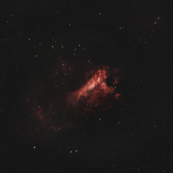 M17 Omega Nebula from a balcony in Moscow - Astrophotography