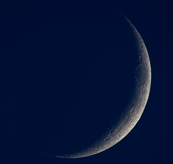 The Moon on the evening of June 21, 2023, Phase = +12% - Astrophotography