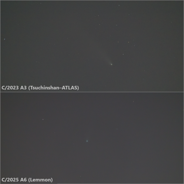Comets Tsuchinshan–ATLAS and Lemmon. Comparison - Astrophotography