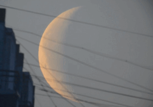 Moon in the wires. F=-26%. 23.02.25 - Astrophotography