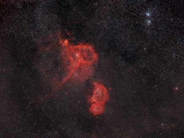 Heart and Soul Nebulae (IC1805, IC1848) + Perseus Double Star Cluster - Astrophotography