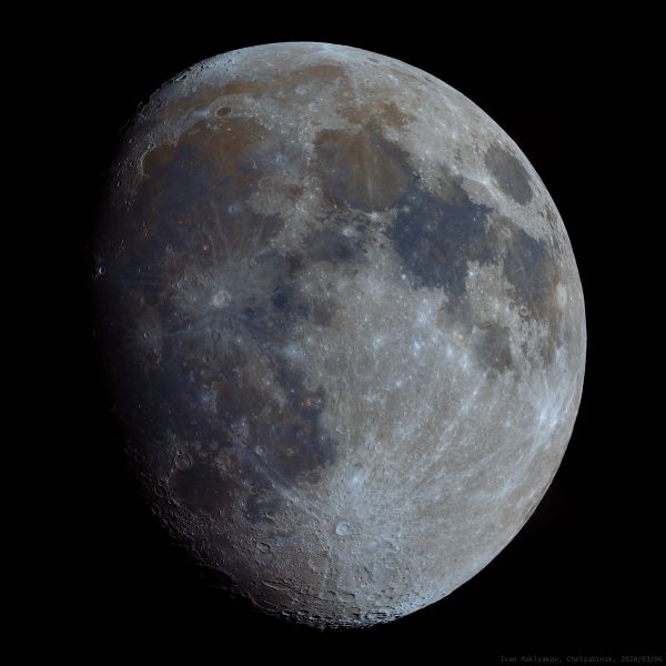 The Moon in enhanced colors. - Astrophotography