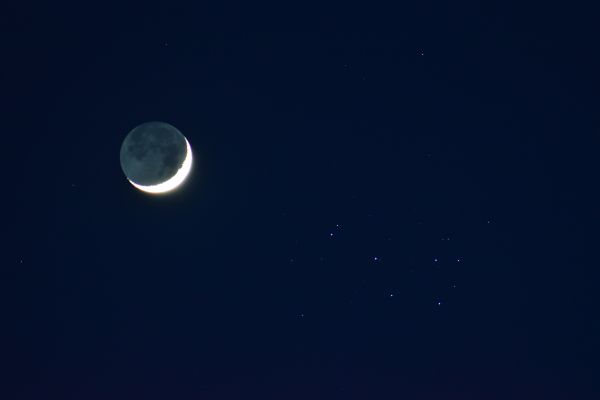 Moon (+12%) and Pleiades, 04.11.24 - Astrophotography
