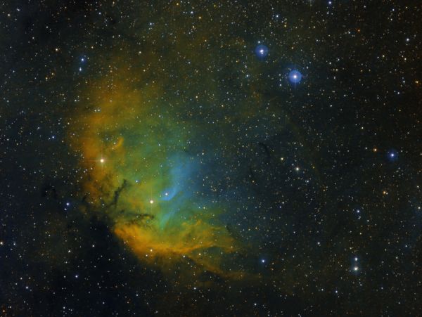 Sh2 101 - The Tulip Nebula in an SII+Ha+OIII palette - Astrophotography