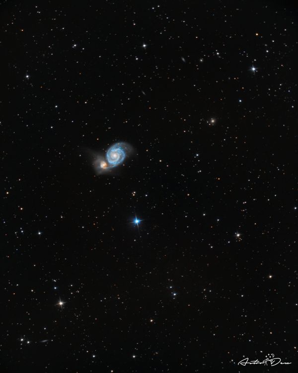 M51 Whirlpool galaxy & NGC5195 galaxy - Astrophotography