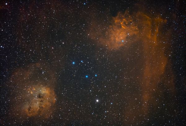 IC410 & IC405. The Tadpole and Flaming Star Nebulae. - Astrophotography