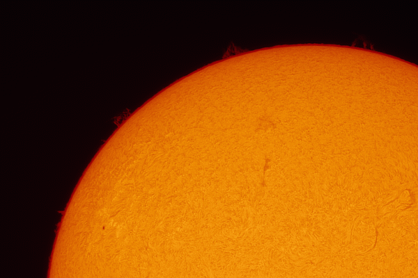 Animation of prominence dynamics over 1 hour 39 minutes and 45 minutes No.3 - Astrophotography