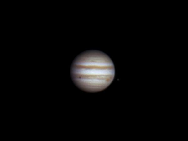 Jupiter and shadow of Europa, 31 march 2014, 22:26 - Astrophotography
