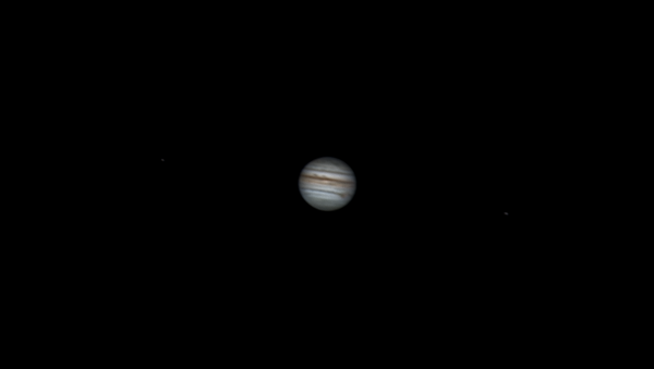 Jupiter and its moons Europa and Io. August 2, 2021 - Astrophotography