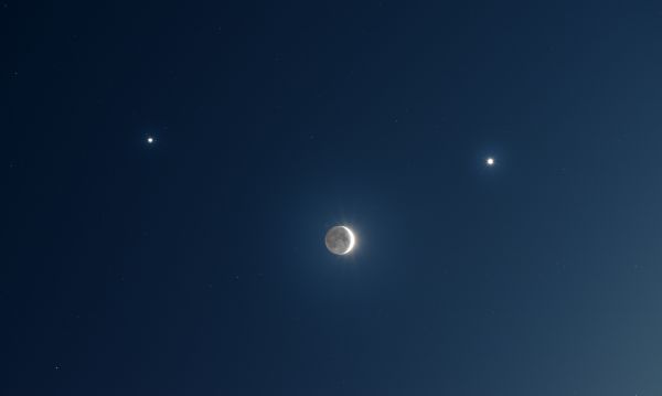 The Moon, Jupiter, and Venus in close approach. - Astrophotography