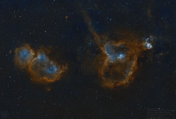 Heart (IC 1805), Soul (IC 1805) and Fish Head (IC 1795) - Astrophotography
