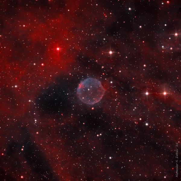 Planetary nebula PK086+05.1 in Ha and OIII filters - Astrophotography