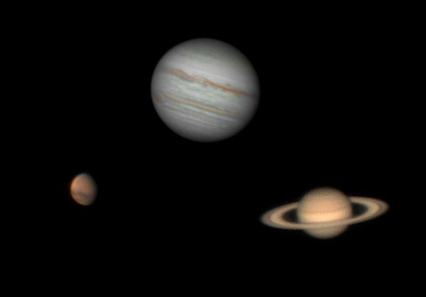 Jupiter, Saturn, Mars on 15.08.2022. - Astrophotography