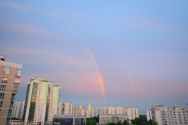 Rainbow on the summer solstice, 15 minutes before sunset. - Astrophotography