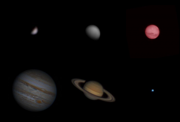 Planets through a Sky-watcher Mak127 telescope, 2X Barlow lens - Astrophotography