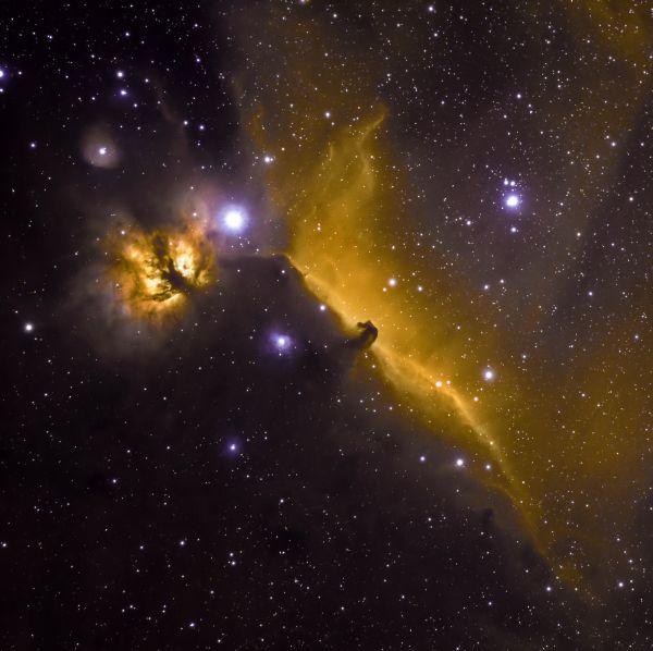 Horsehead &amp; Flame nebulae in SHO palette - Astrophotography