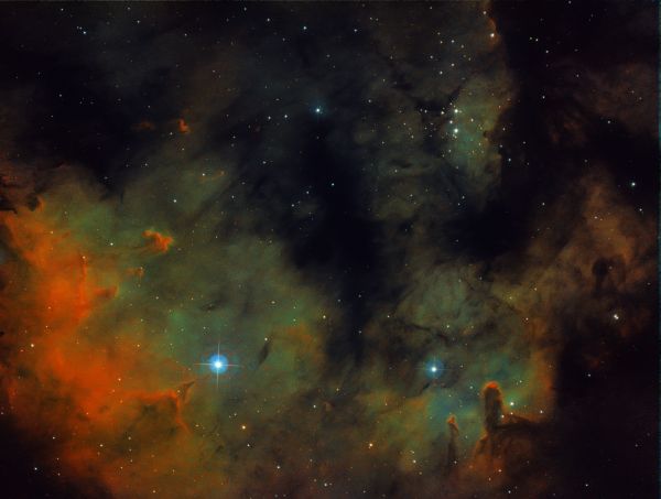 Sh2 171 (part) in SII+Ha+OIII - Astrophotography