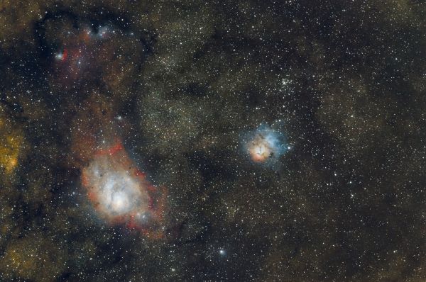 The Lagoon Nebula M8 and the Trifid Nebula M20 in the constellation Sagittarius - Astrophotography