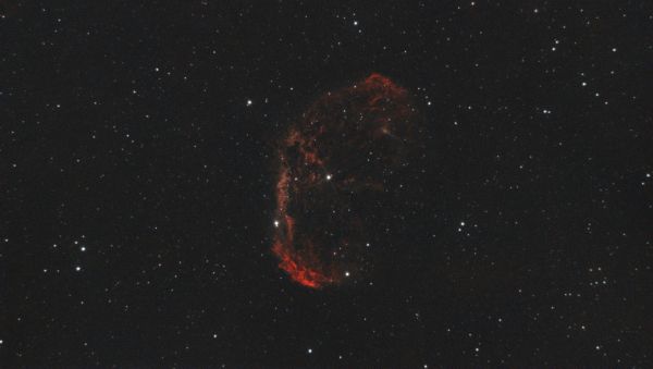 The NGC6888 "Crescent" Nebula in Cygnus with ZWO Duoband under the Moon (phase=~0.5) - Astrophotography