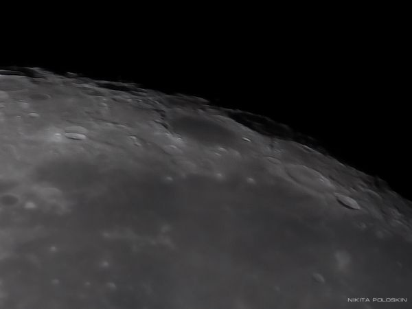 Lunar craters Grimaldi, Riccioli, Hevelius, and Cavalieri on September 30. - Astrophotography