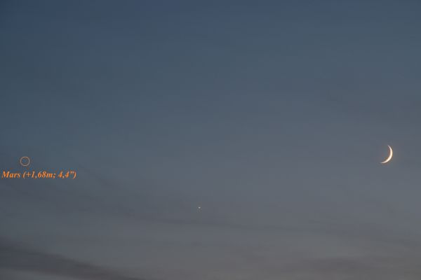Conjunction of the Moon, Venus, and Mars on 21.06.23 - Astrophotography
