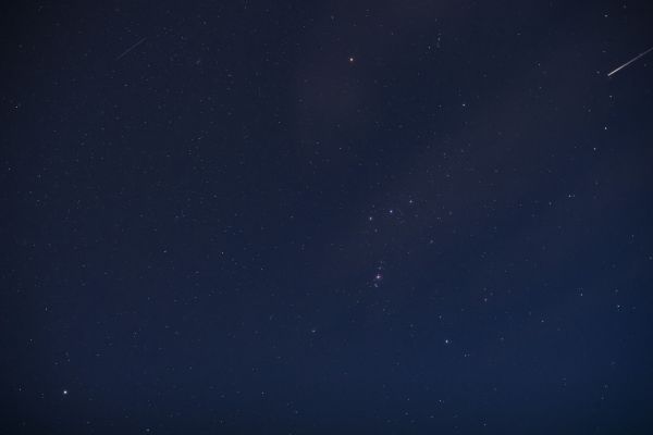 Orion with a meteor and a satellite - Astrophotography