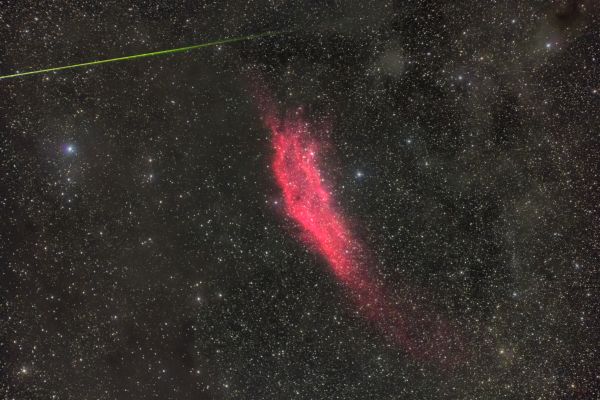 California Nebula and a meteor trail - Astrophotography