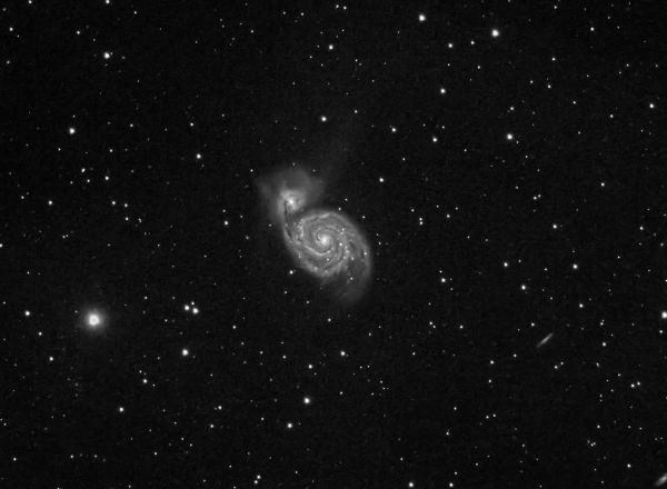 M51 - The Whirlpool Galaxy monochrome - Astrophotography