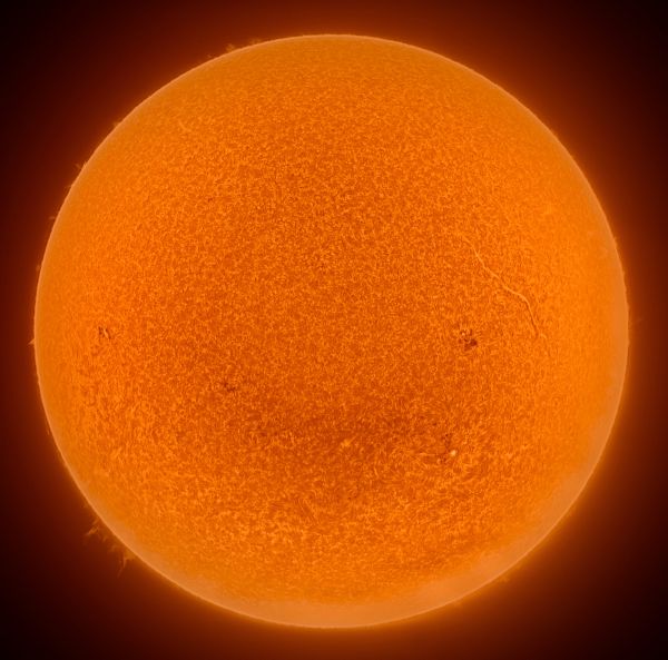 The Sun in H-alpha, June 29, 2022 - Astrophotography