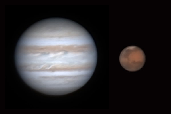 Jupiter (01:33) and Mars 01:58 GMT+5 06.01.25 - Astrophotography