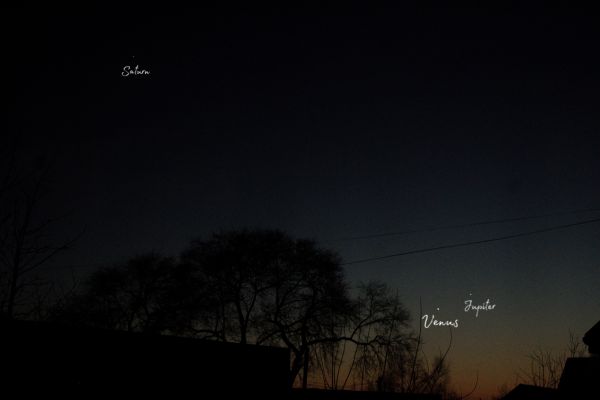 Venus, Jupiter, and Saturn in the celestial sphere on November 25, 2019. - Astrophotography