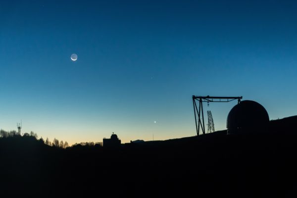 The Moon and Venus above the BTA - Astrophotography