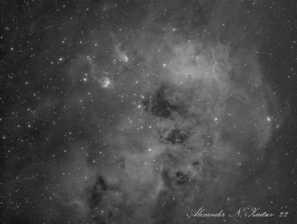 LBN 807 (IC 410, NGC 1893, OCL 439) in Ha - Astrophotography