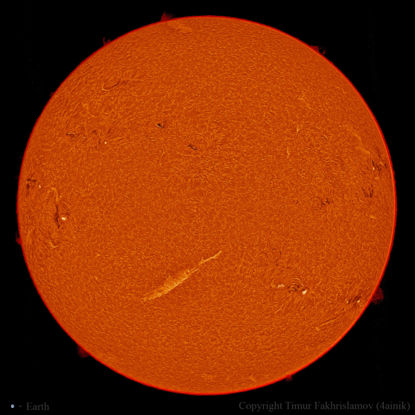 The Sun's chromosphere in H-alpha light - Astrophotography