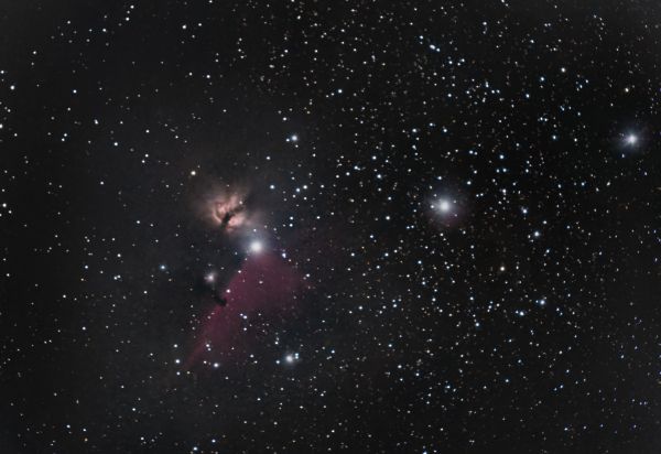 Orion's Belt with the Flame and Horsehead Nebulae. Vicinity of Pyskorskoe village. - Astrophotography