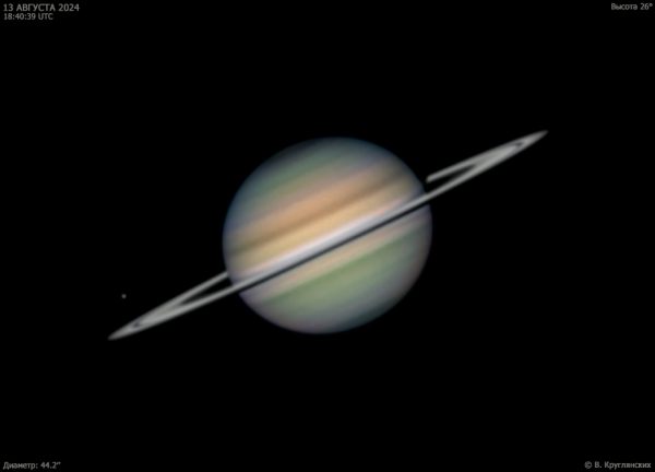 Saturn and Dione. August 13, 2024 - Astrophotography