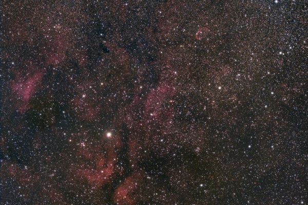 The star Sadr and its nebulous surroundings in the constellation Cygnus - Astrophotography